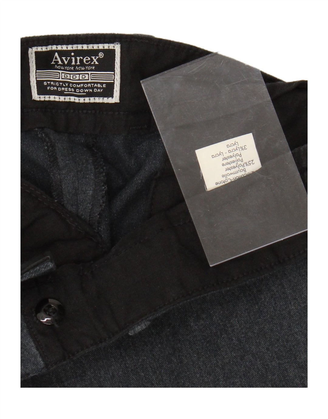 AVIREX Mens Straight Suit Trousers W33 L35 Grey Cotton