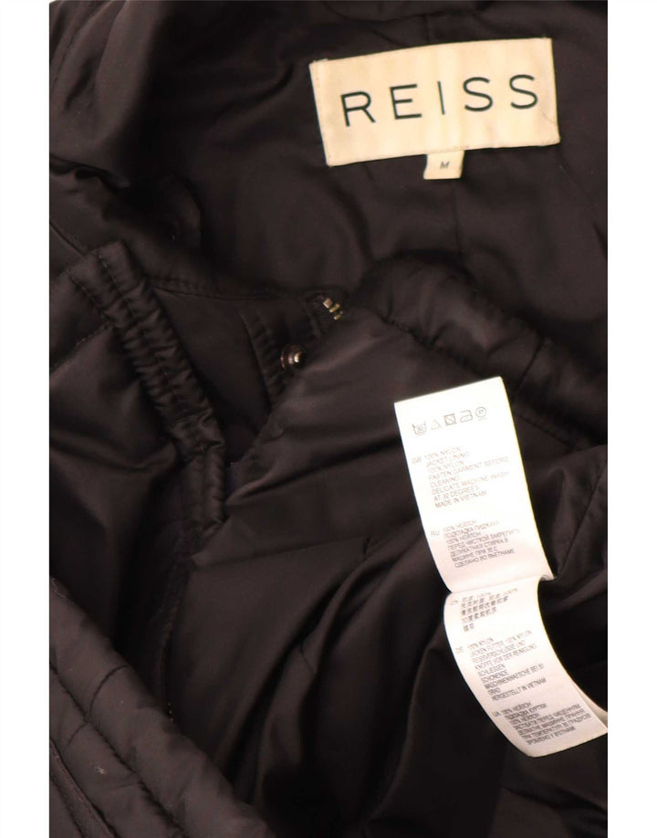 Reiss Mens Quilted Jacket UK 38 Medium Black Nylon