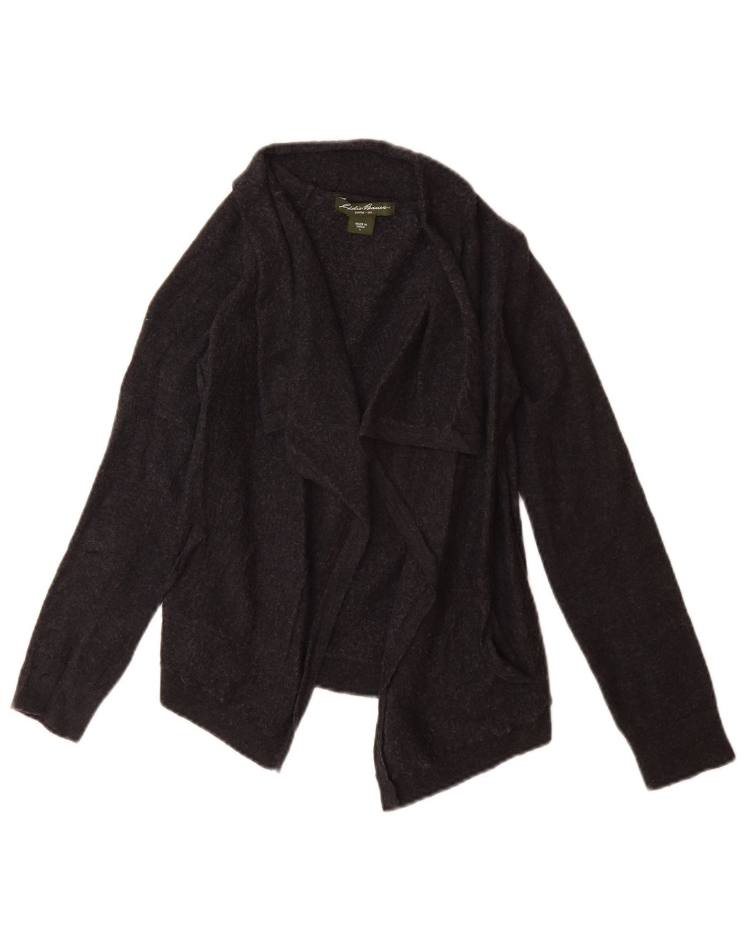 Eddie Bauer Girls Cardigan Sweater 11-12 Years Large Black Wool