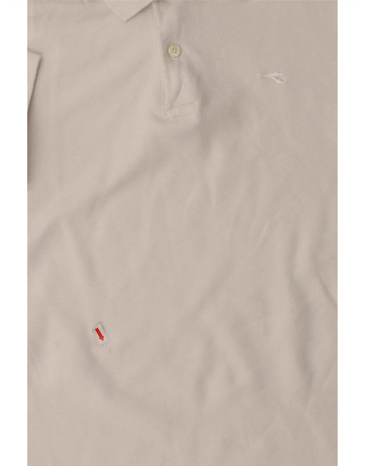 DIADORA Mens Polo Shirt IT 48 Medium White Cotton Vintage Diadora and Second-Hand Diadora from Messina Hembry 