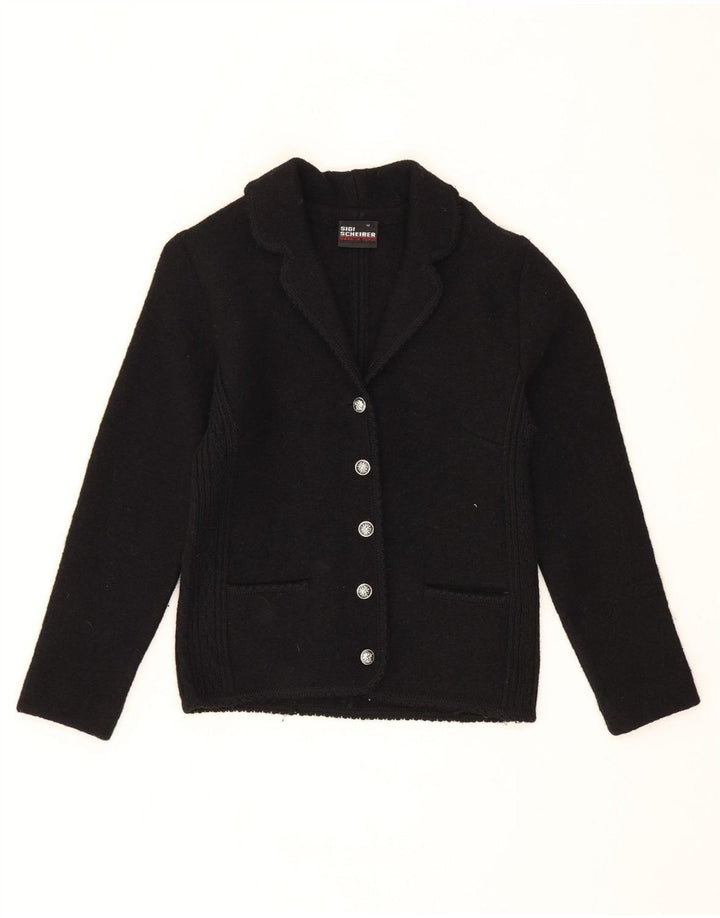 SIGI SCHEIBERG Womens 5 Button Blazer Jacket EU 42 Large Black New Wool Vintage Sigi Scheiberg and Second-Hand Sigi Scheiberg from Messina Hembry 