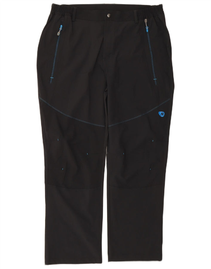 NORDSEN Mens Straight Chino Trousers IT 54 2XL W38 L28 Grey Polyamide