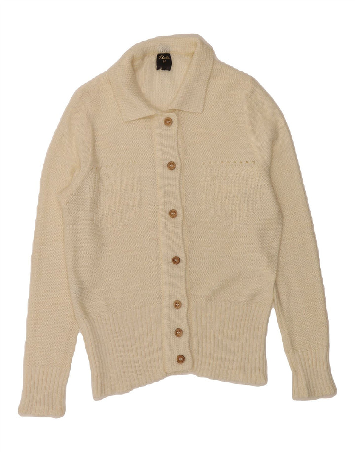 VINTAGE Womens Cardigan Sweater EU 38 Medium Off White Vintage Vintage and Second-Hand Vintage from Messina Hembry 