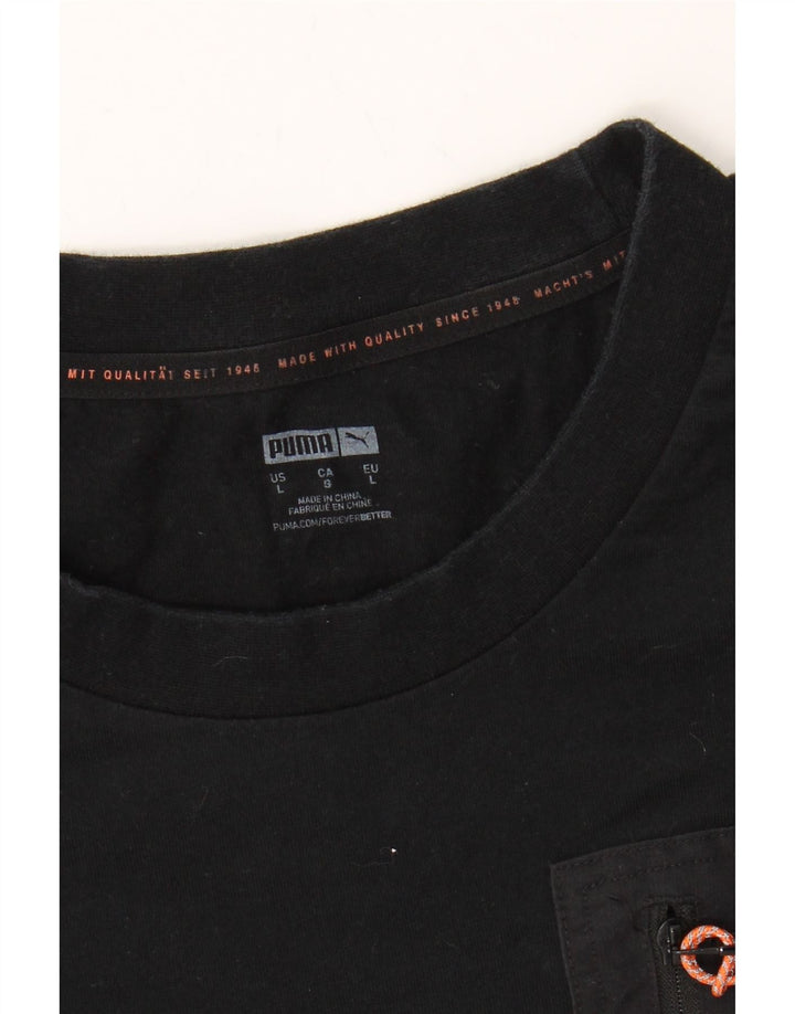 PUMA Mens Top Long Sleeve Large Black Polyester Vintage Puma and Second-Hand Puma from Messina Hembry 