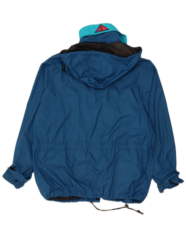 Aesse Mens Hooded Loose Fit Rain Jacket UK 40 Large Blue