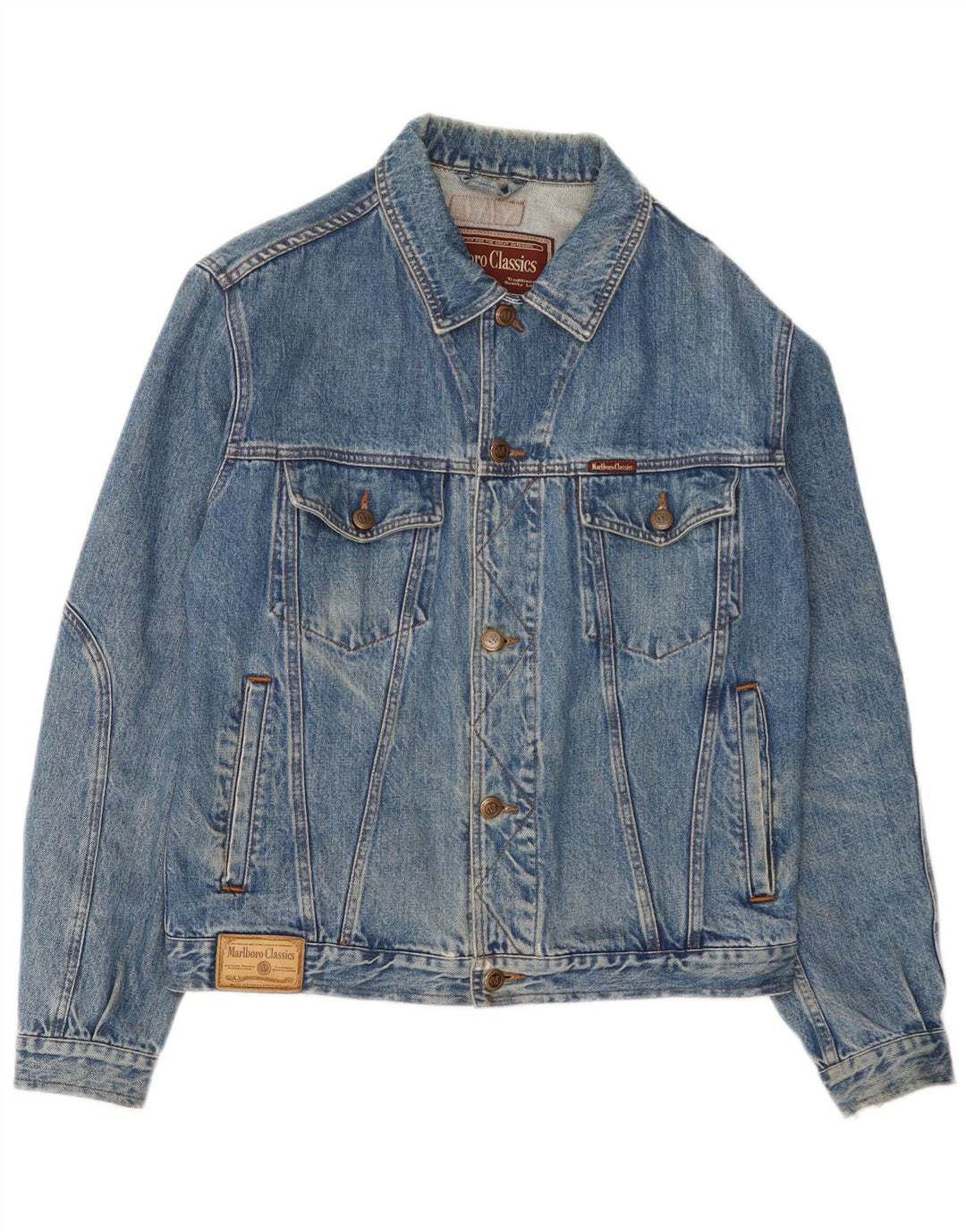 Marlboro Classics Mens Denim Jacket UK 38 Medium Blue Cotton