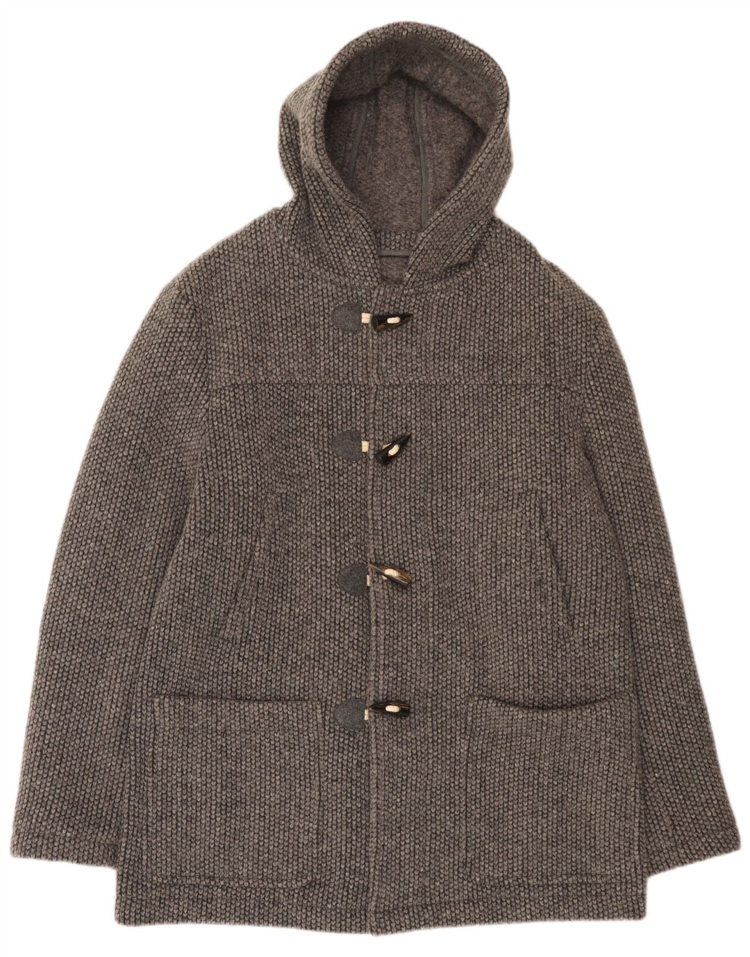 Desiree Womens Hooded Duffle Coat IT 56 3XL Grey Wool