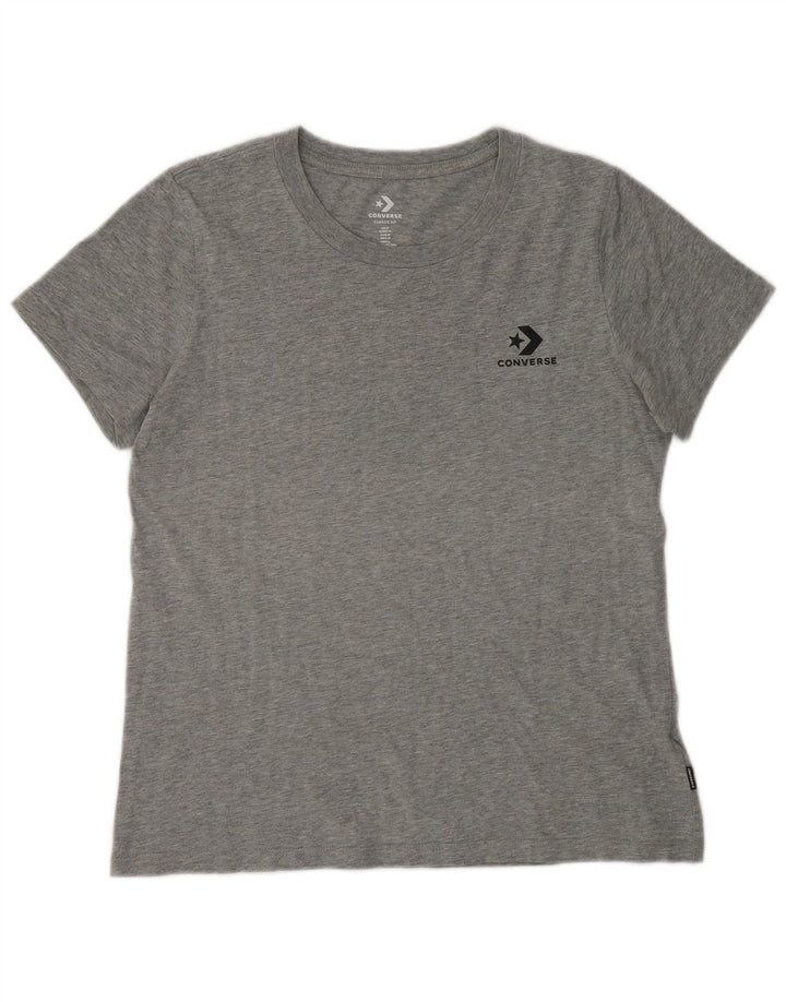 Converse Womens T-Shirt Top UK 12 Medium Grey Cotton