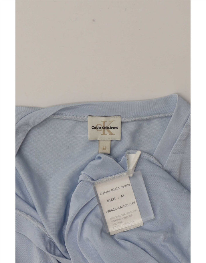 Calvin Klein Jeans Womens Vest Top UK 12 Medium Blue Viscose