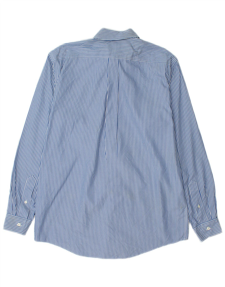 L.L.Bean Mens Shirt Size 15 Medium Blue Striped Cotton