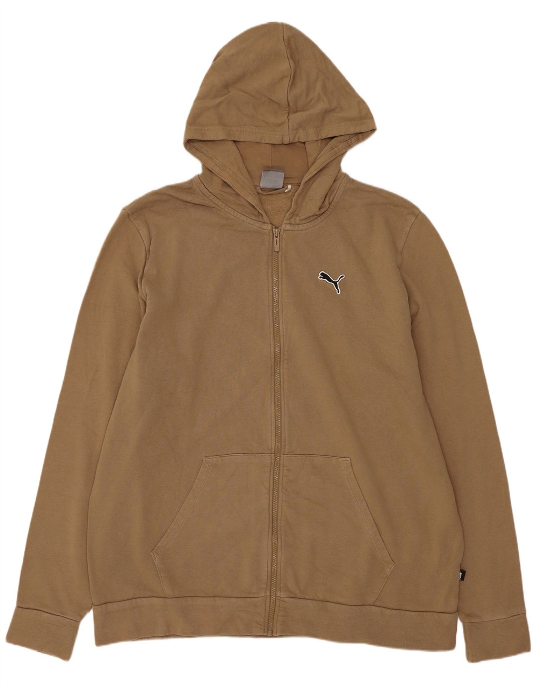 Puma Mens Zip Hoodie Sweater XL Brown Cotton