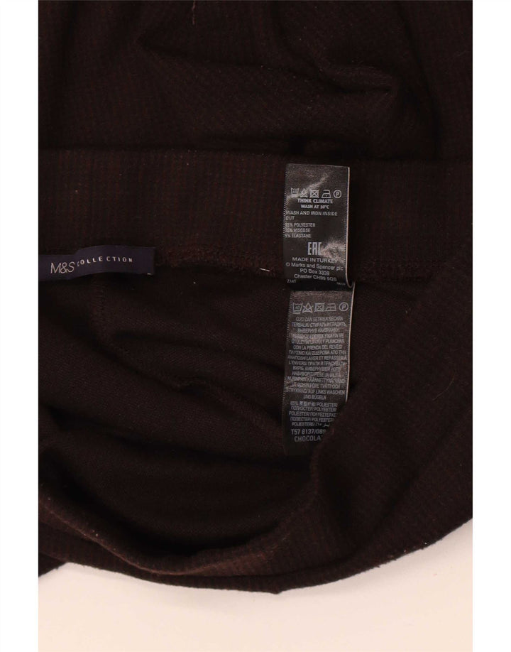 Marks & Spencer Womens Regular Leggings UK 12 Medium Brown Polyester