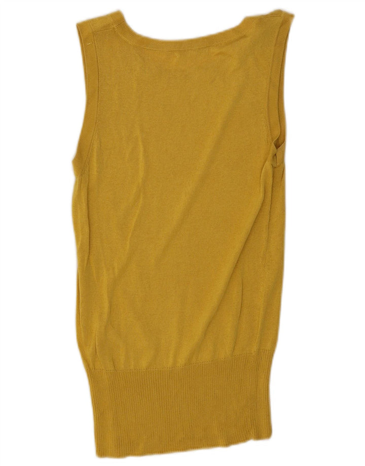 Massimo Dutti Womens Vest Top UK 12 Medium Yellow