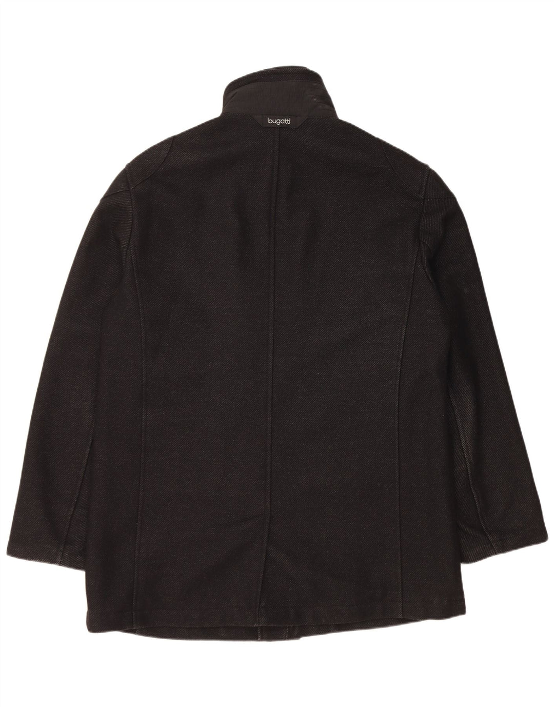 Bugatti Mens Overcoat EU 54 2XL Black Virgin Wool