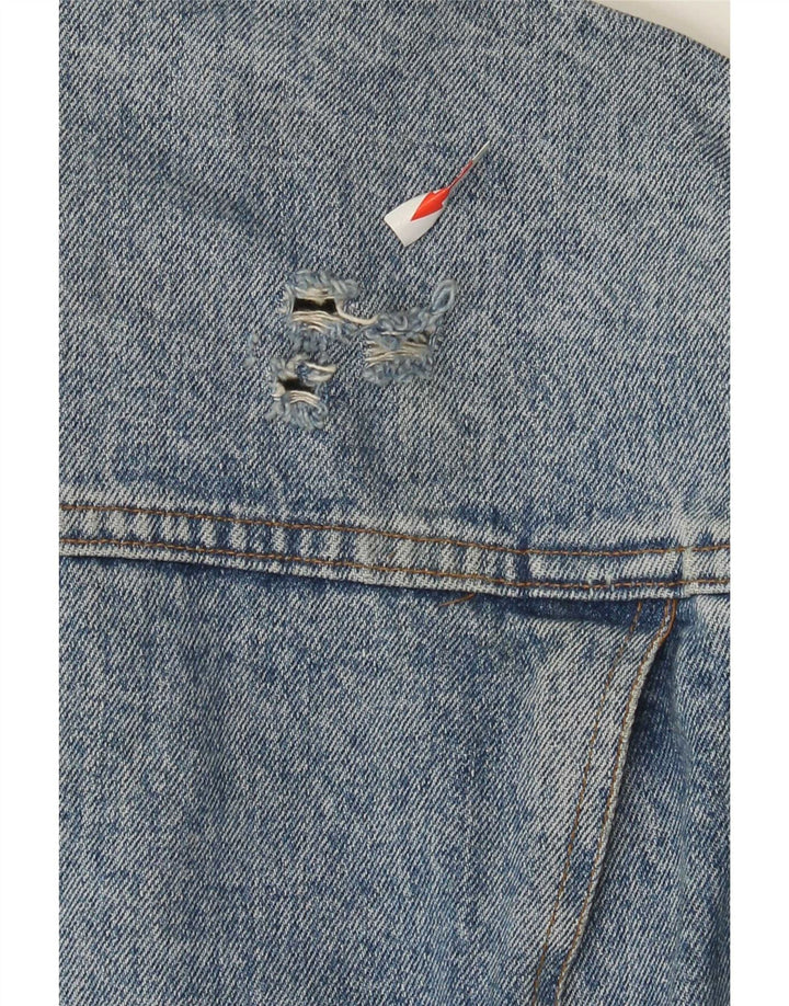 Jacob Cohen Mens Distressed Denim Jacket UK 42 XL Blue Cotton