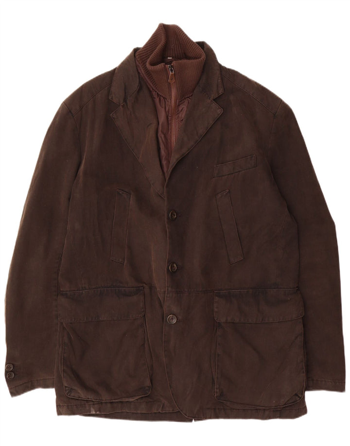 Marlboro Classics Mens Utility Jacket EU 56 3XL Khaki Cotton
