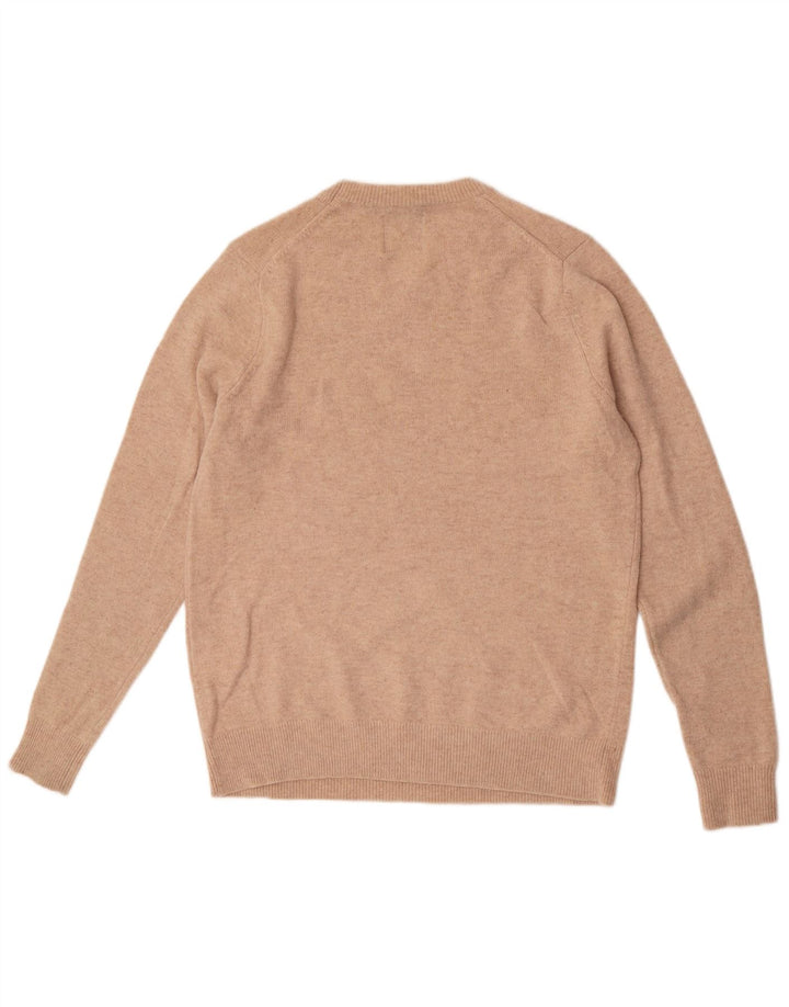 Superdry Mens Crew Neck Jumper Sweater Medium Beige Lambswool