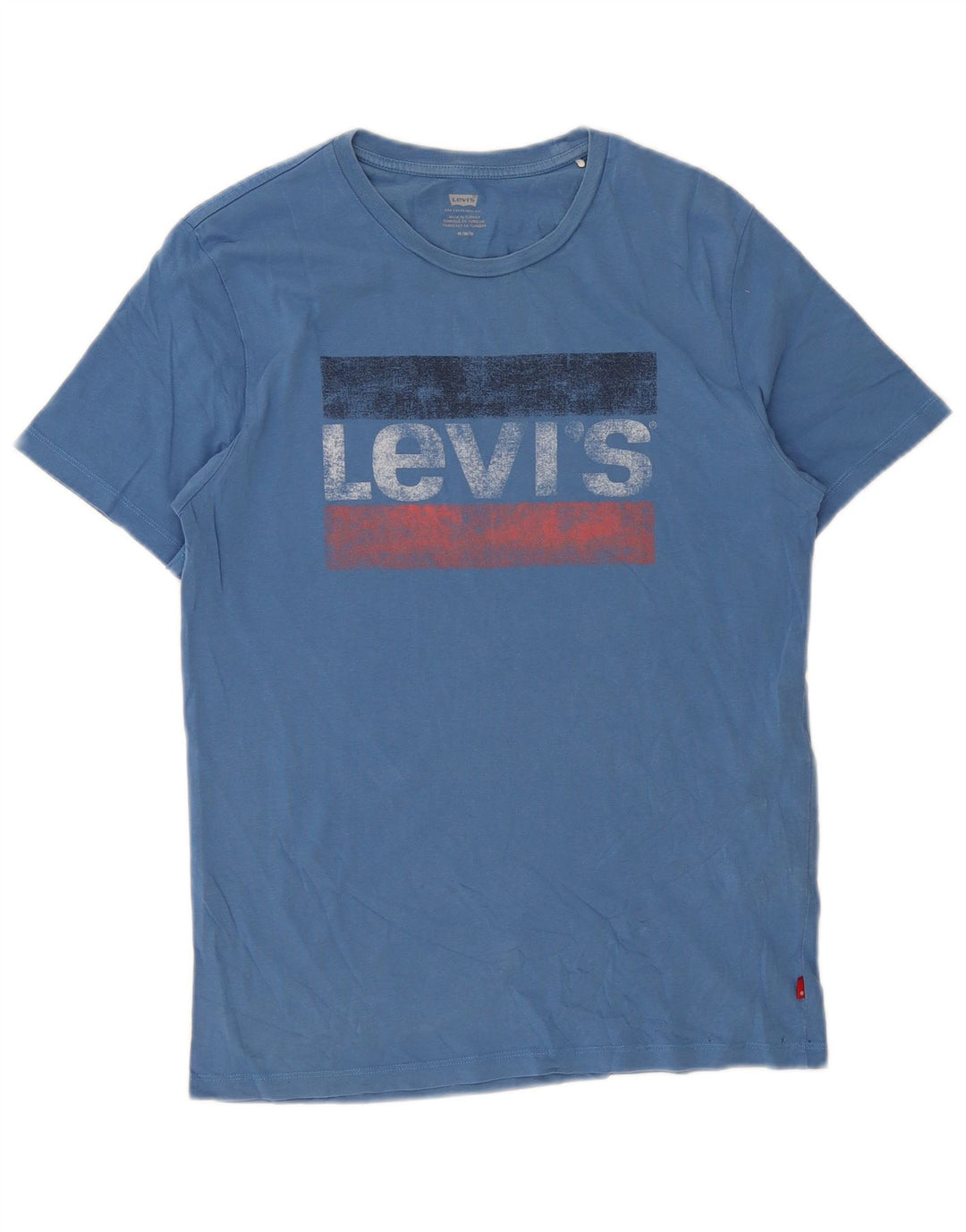 Levi's Mens Graphic T-Shirt Top Medium Blue Cotton