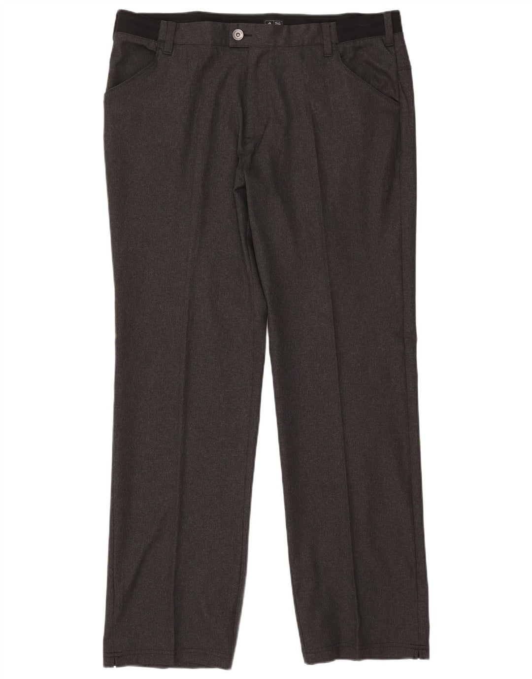 Adidas Mens Straight Casual Trousers W38 L34 Grey Polyester