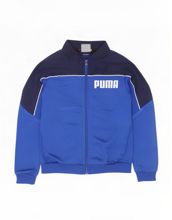 Puma Boys Graphic Tracksuit Top Jacket 2-3 Years Blue Colourblock Polyester