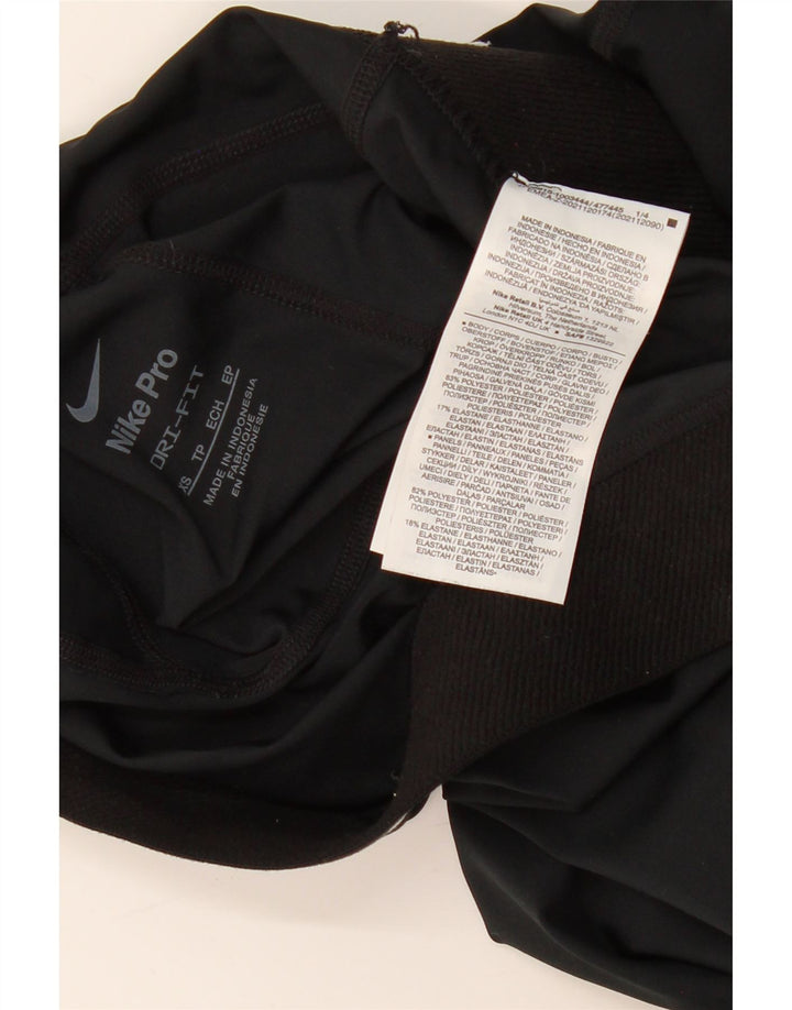 NIKE Womens Dri Fit Graphic Leggings UK 4 XS  Black Polyester