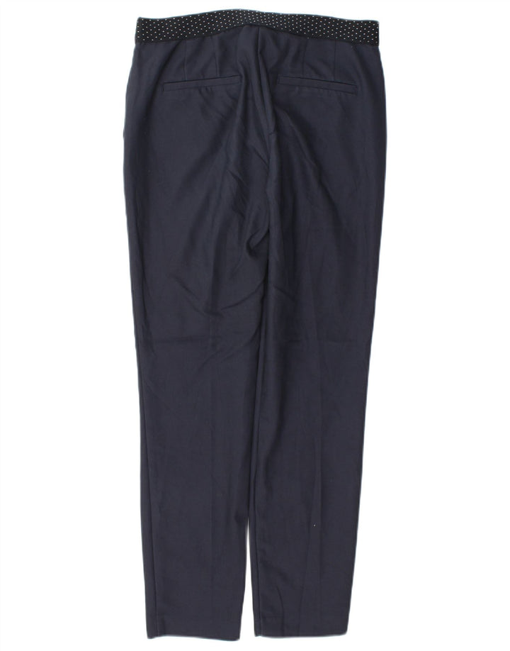 Zara Womens Slim Chino Trousers Small W26 L27 Navy Blue Polyester