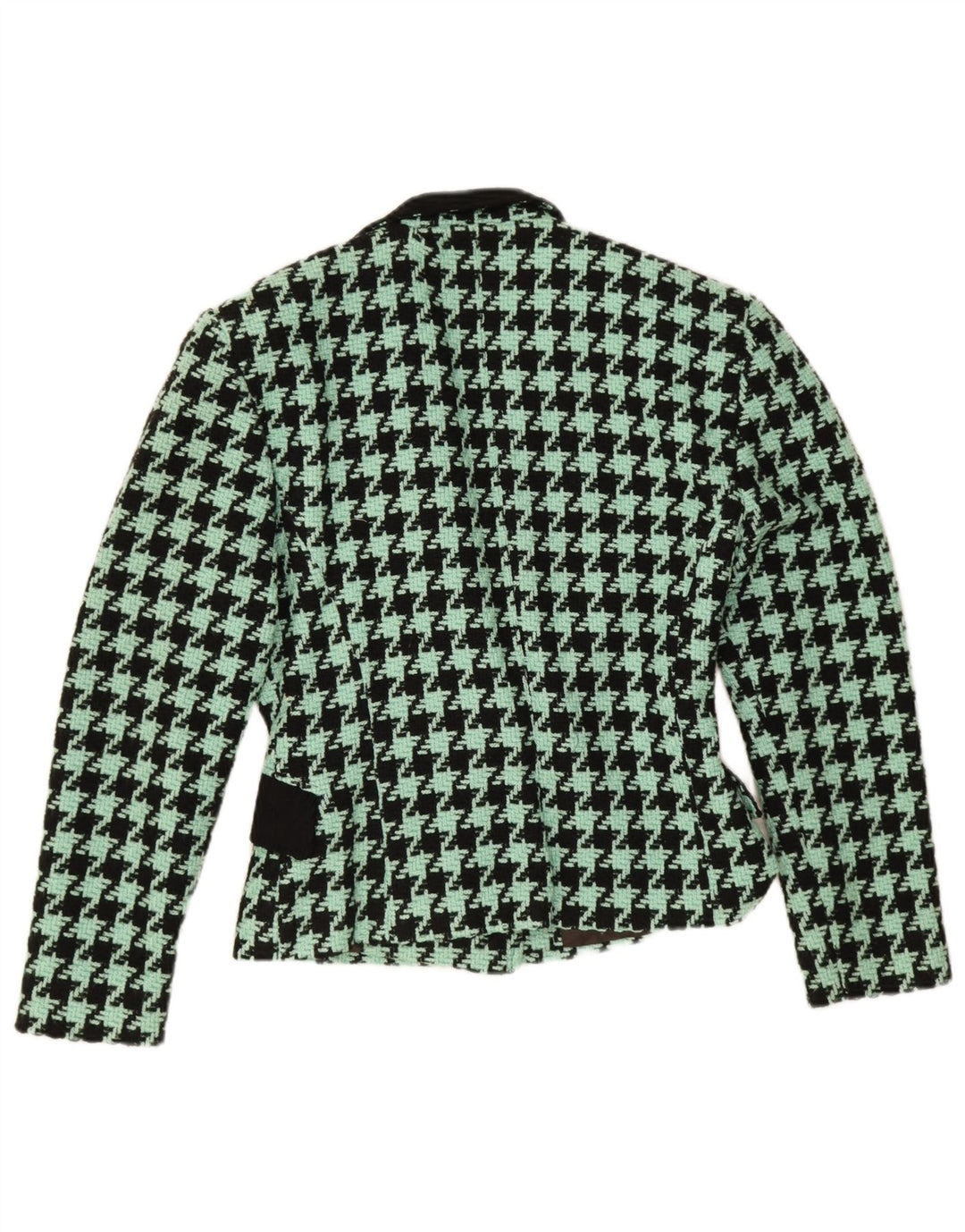 Vintage Womens 2 Button Blazer Jacket EU 36 Small Green Houndstooth