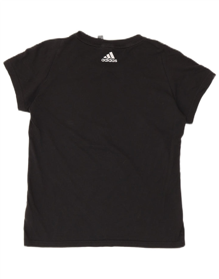 ADIDAS Womens Graphic T-Shirt Top UK 8/10 Small Black Cotton