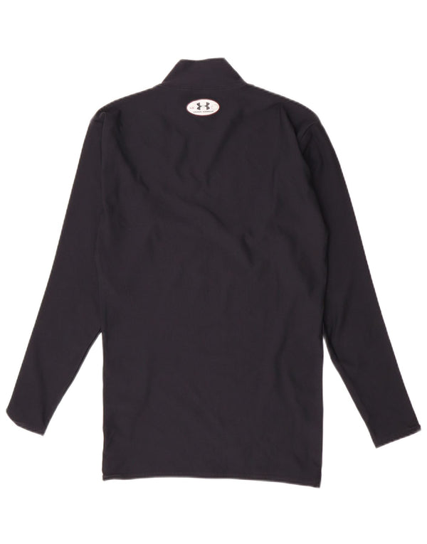 Under Armour Womens Top Long Sleeve UK 14 Large Navy Blue Nylon