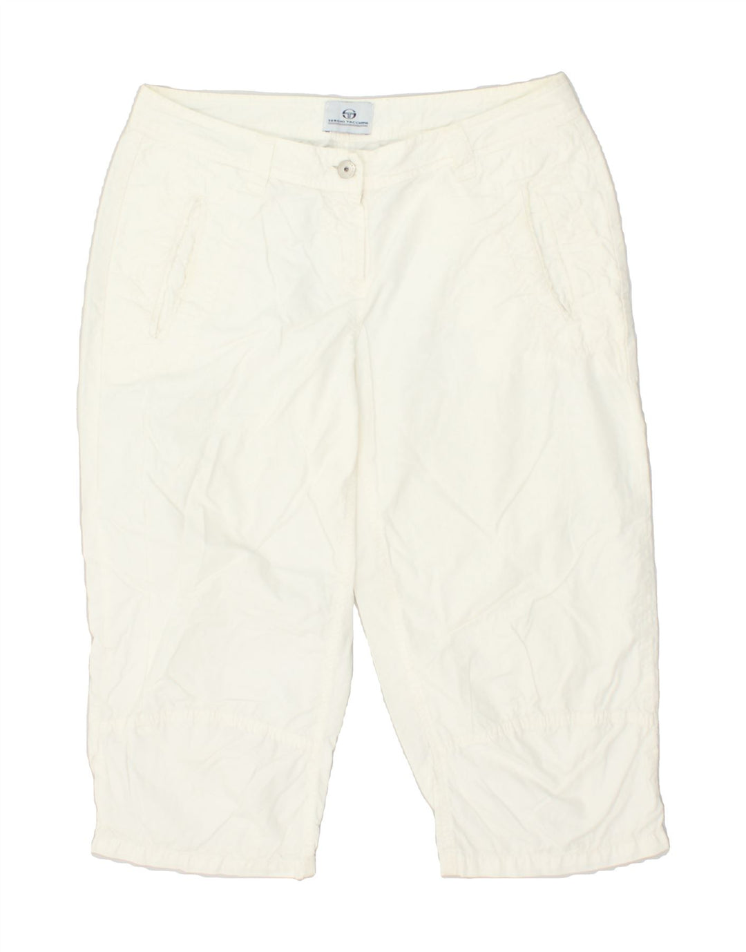 SERGIO TACCHINI Womens Bermuda Shorts IT 44 Medium W30 L19 White Cotton | Vintage Sergio Tacchini | Thrift | Second-Hand Sergio Tacchini | Used Clothing | Messina Hembry 