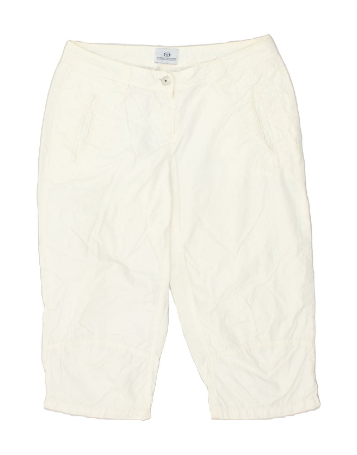 SERGIO TACCHINI Womens Bermuda Shorts IT 44 Medium W30 L19 White Cotton | Vintage Sergio Tacchini | Thrift | Second-Hand Sergio Tacchini | Used Clothing | Messina Hembry 