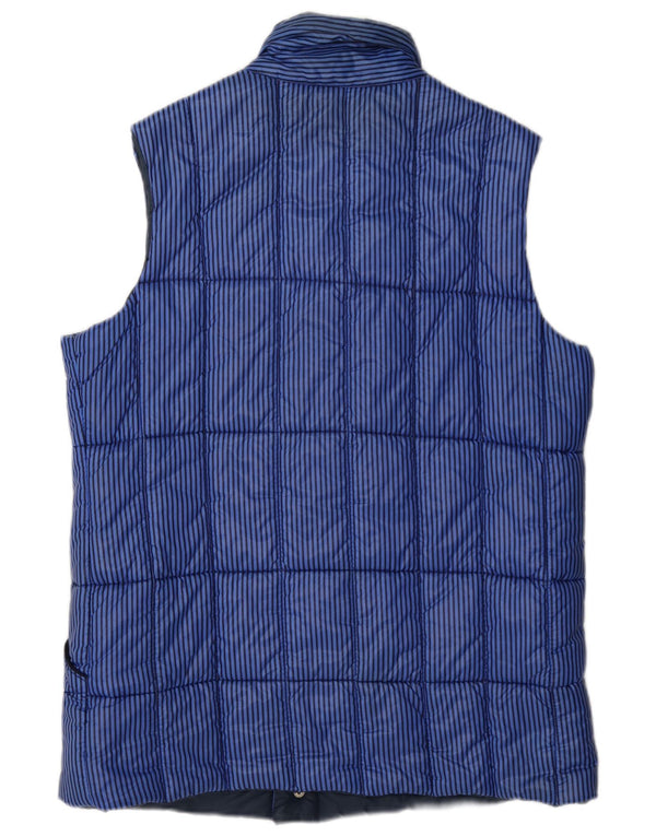 Puffa Mens Padded Gilet UK 40 Large Blue Pinstripe Nylon