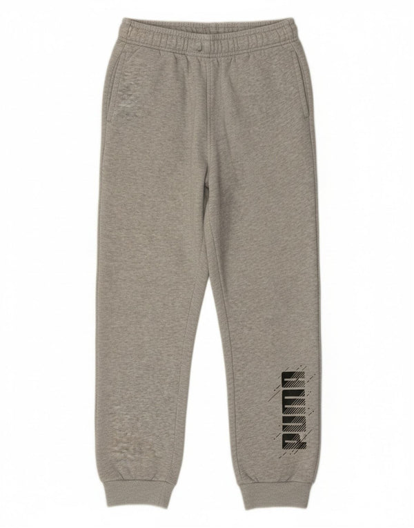 Puma Girls Graphic Tracksuit Trousers Joggers 11-12 Years Grey Flecked
