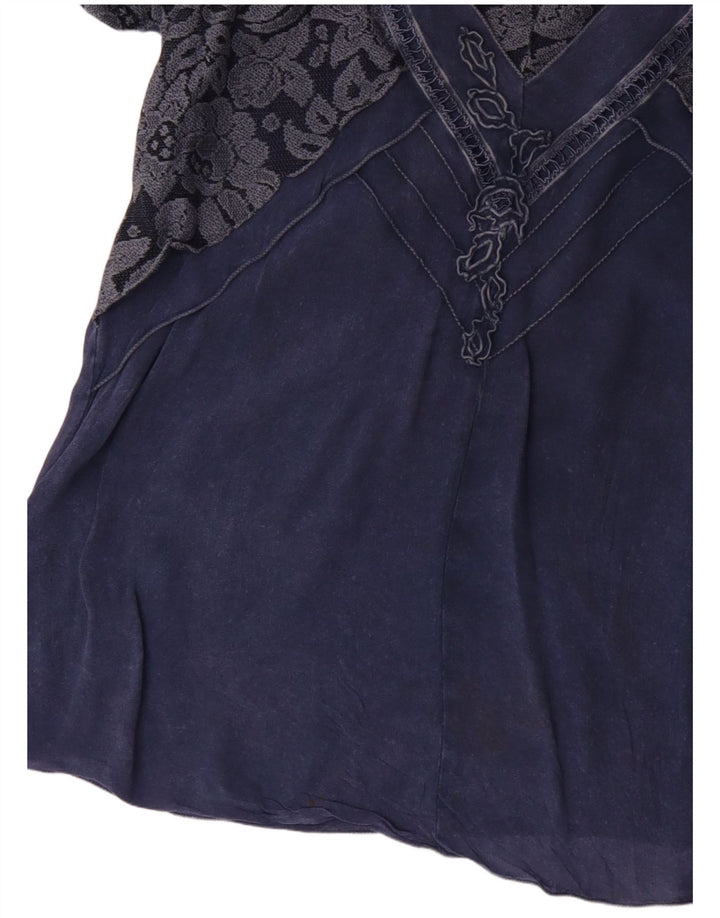 JOSEPHINE Womens Blouse Top UK 16 Large Blue Floral