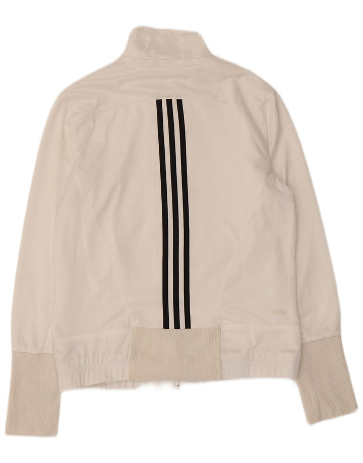 Adidas Womens Tracksuit Top Jacket UK 16 Large White Polyester