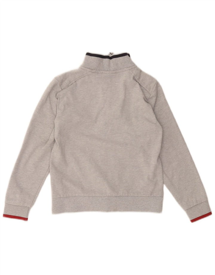 NAPAPIJRI Boys Graphic Tracksuit Top Jacket 9-10 Years Grey Cotton