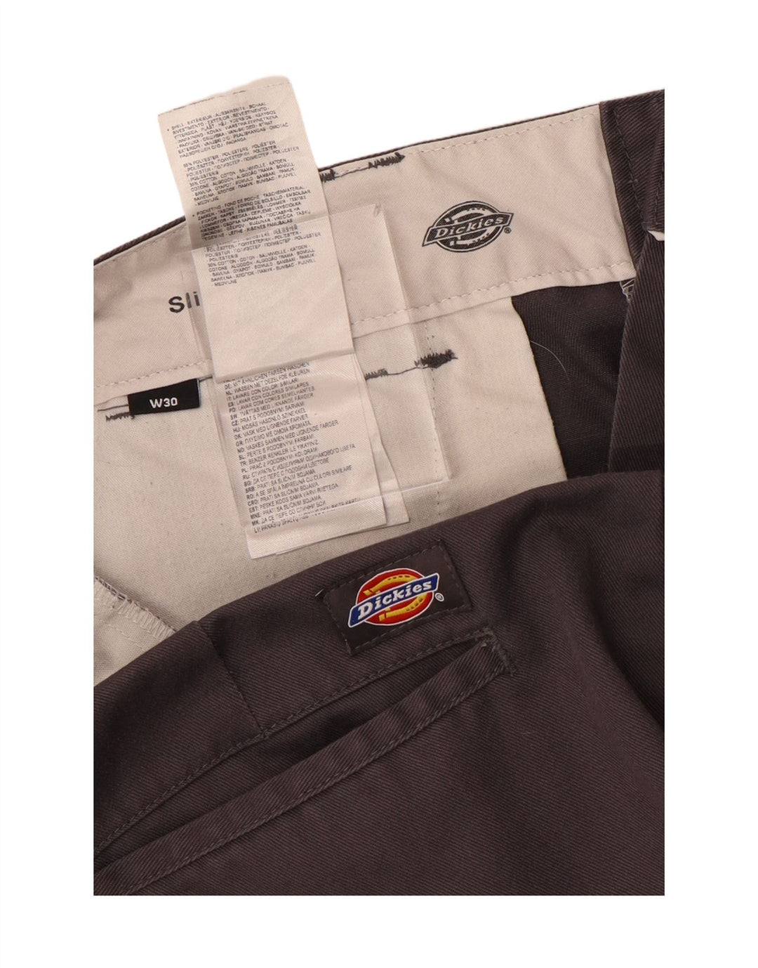 DICKIES Mens Slim Fit Chino Shorts W30 Medium Grey Cotton