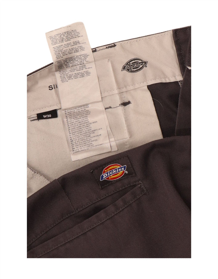 DICKIES Mens Slim Fit Chino Shorts W30 Medium Grey Cotton