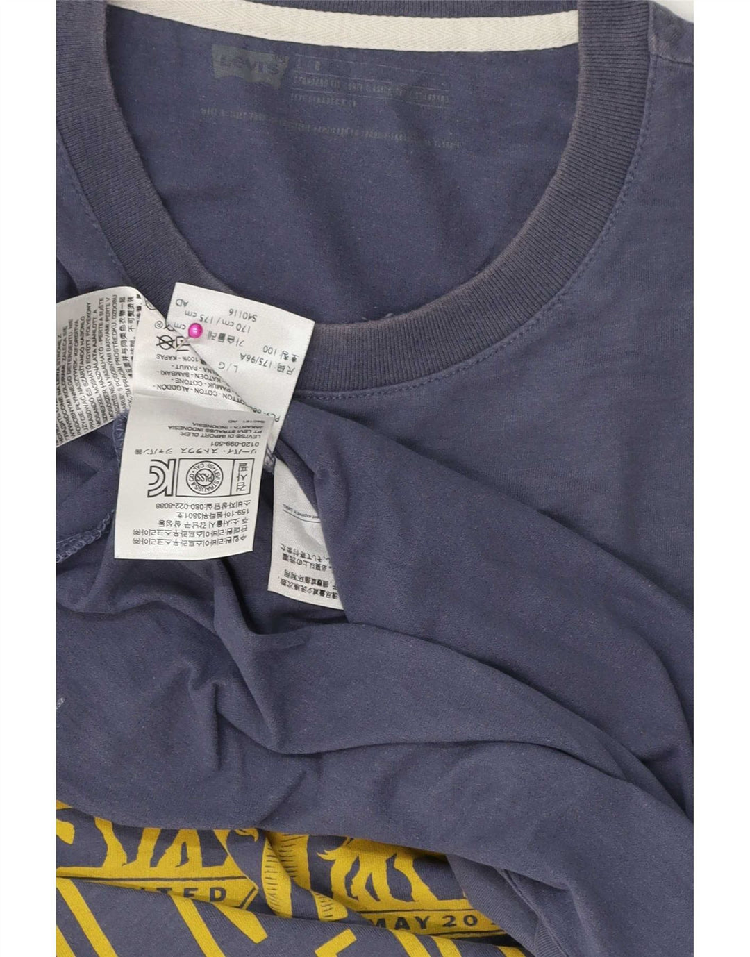 Levi's Mens Graphic T-Shirt Top Large Blue Cotton
