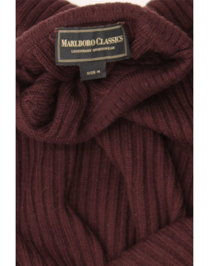 Marlboro Classics Mens Turtle Neck Jumper Sweater Medium Burgundy