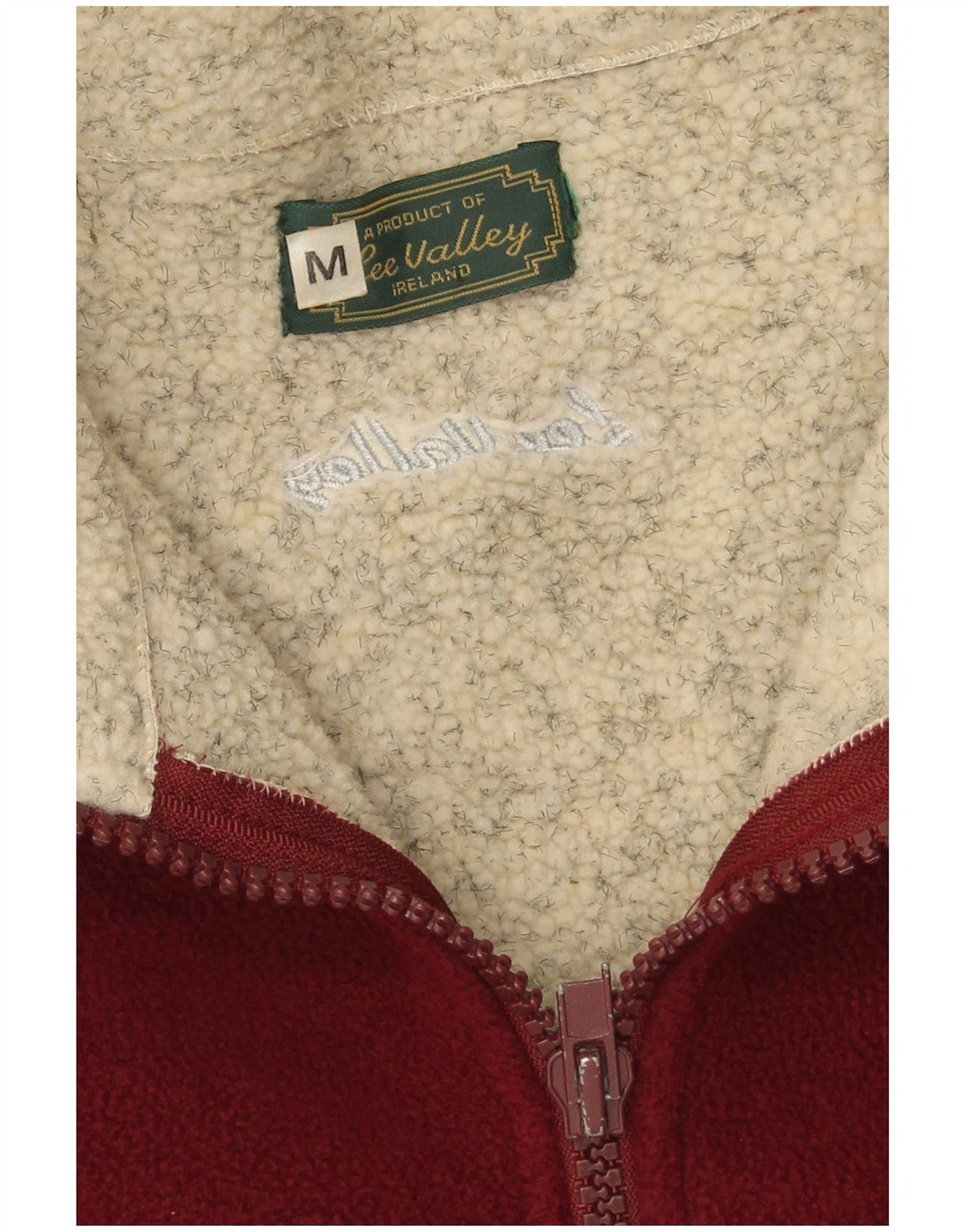 Lee Valley Mens Loose Fit Fleece Jacket UK 38 Medium Burgundy