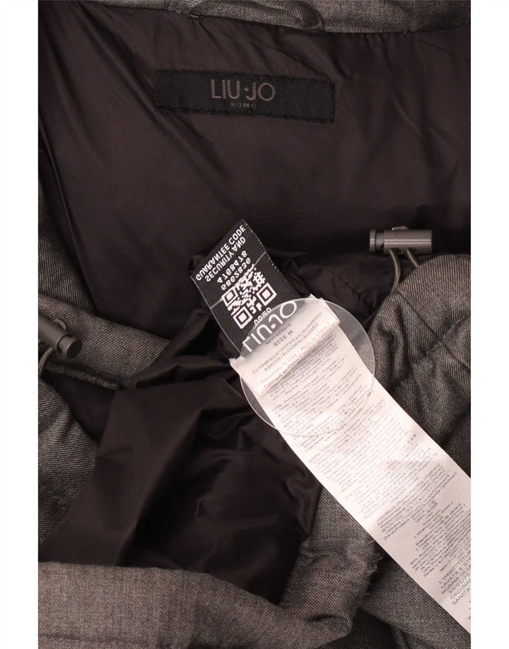 Liu Jo Mens Hooded Padded Jacket UK 36 Medium Grey Polyester