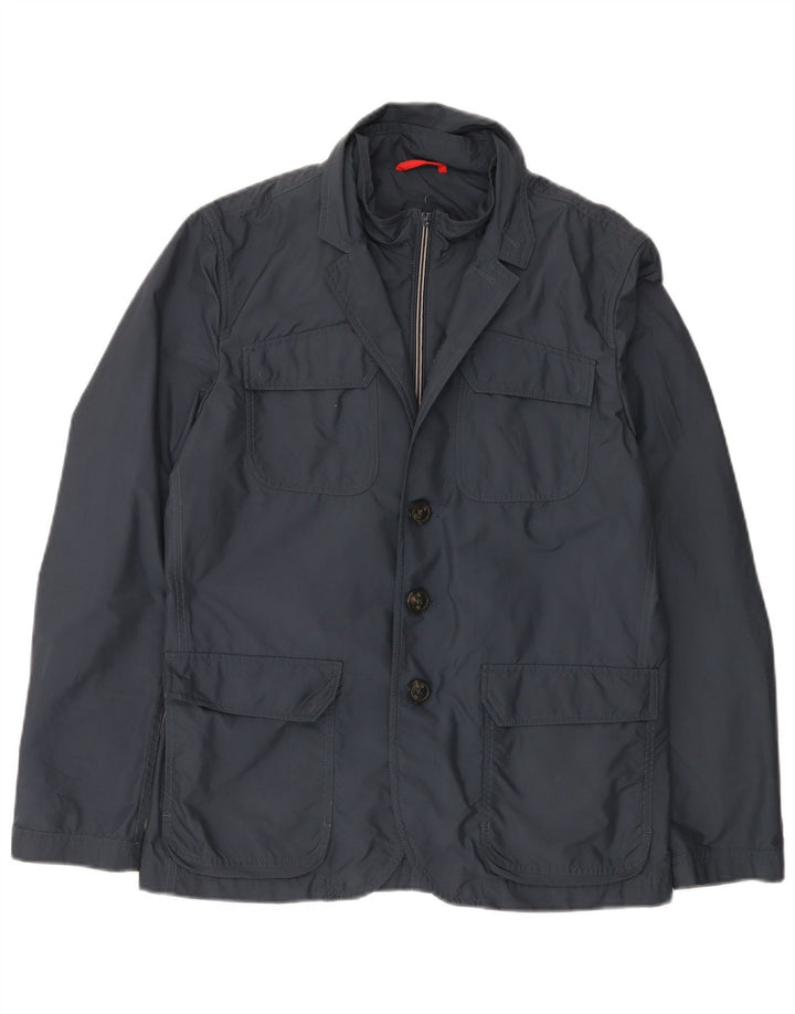 Fay Mens Utility Jacket UK 38 Medium Navy Blue Cotton