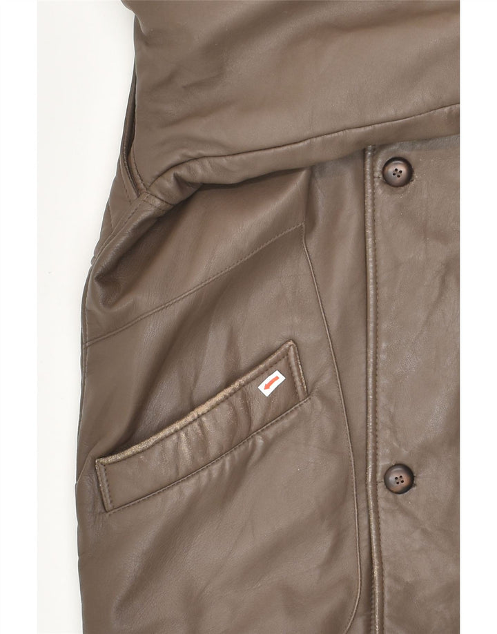 CONBIPEL Mens Leather Jacket IT 46 Small Brown Leather