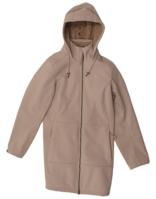 Jack Wolfskin Womens Hooded Windbreaker Coat UK 10/12 Medium Beige