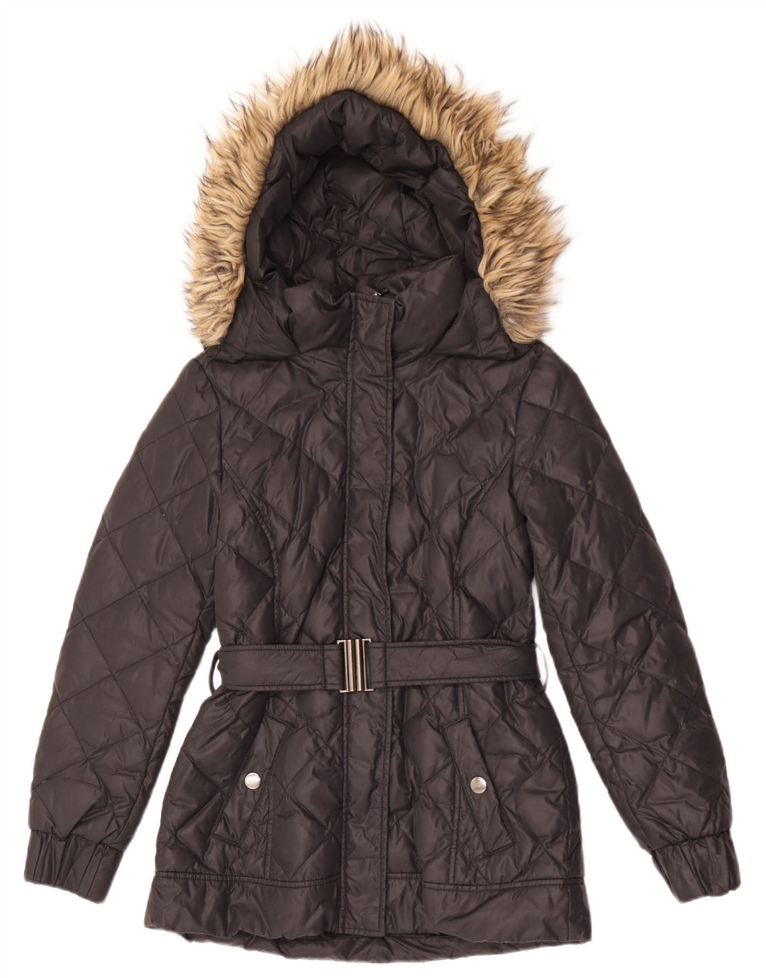 ESPRIT Womens Hooded Padded Jacket UK 10 Small Black