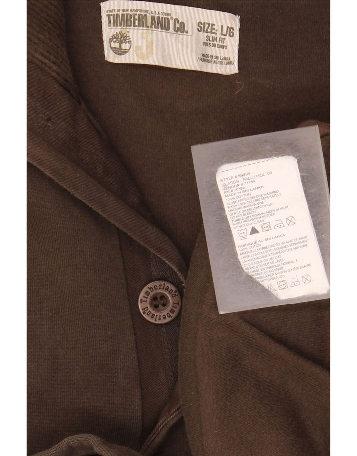 TIMBERLAND Mens Slim Fit Bomber Jacket UK 40 Large Brown Cotton