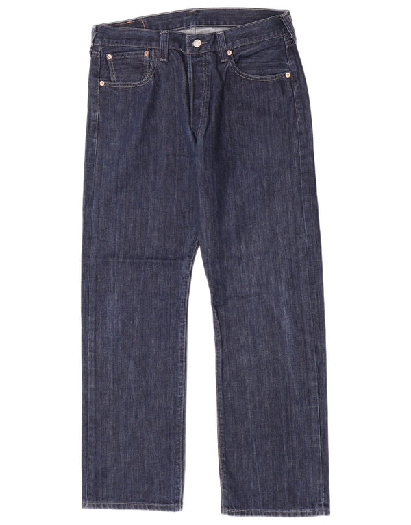 Levi's Mens 501 Straight Jeans W36 L30 Navy Blue Cotton