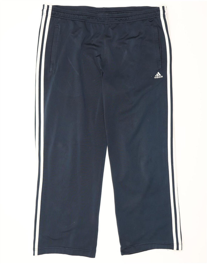 Adidas Mens Tracksuit Trousers Large  Navy Blue Polyester