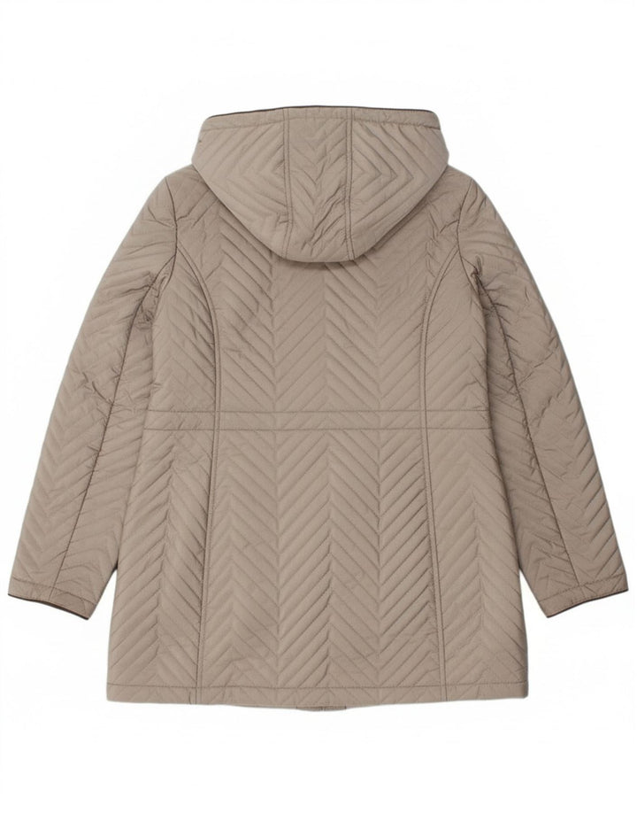 Dkny Womens Quilted Overcoat UK 16 Large Grey